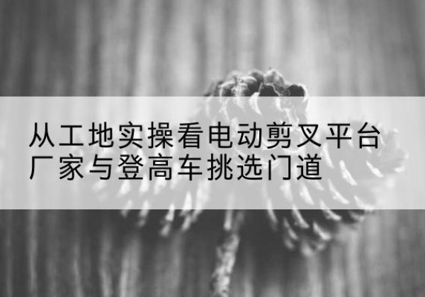 自贡电动剪叉升降平台厂家-从工地实操看电动剪叉平台厂家与登高车挑选门道